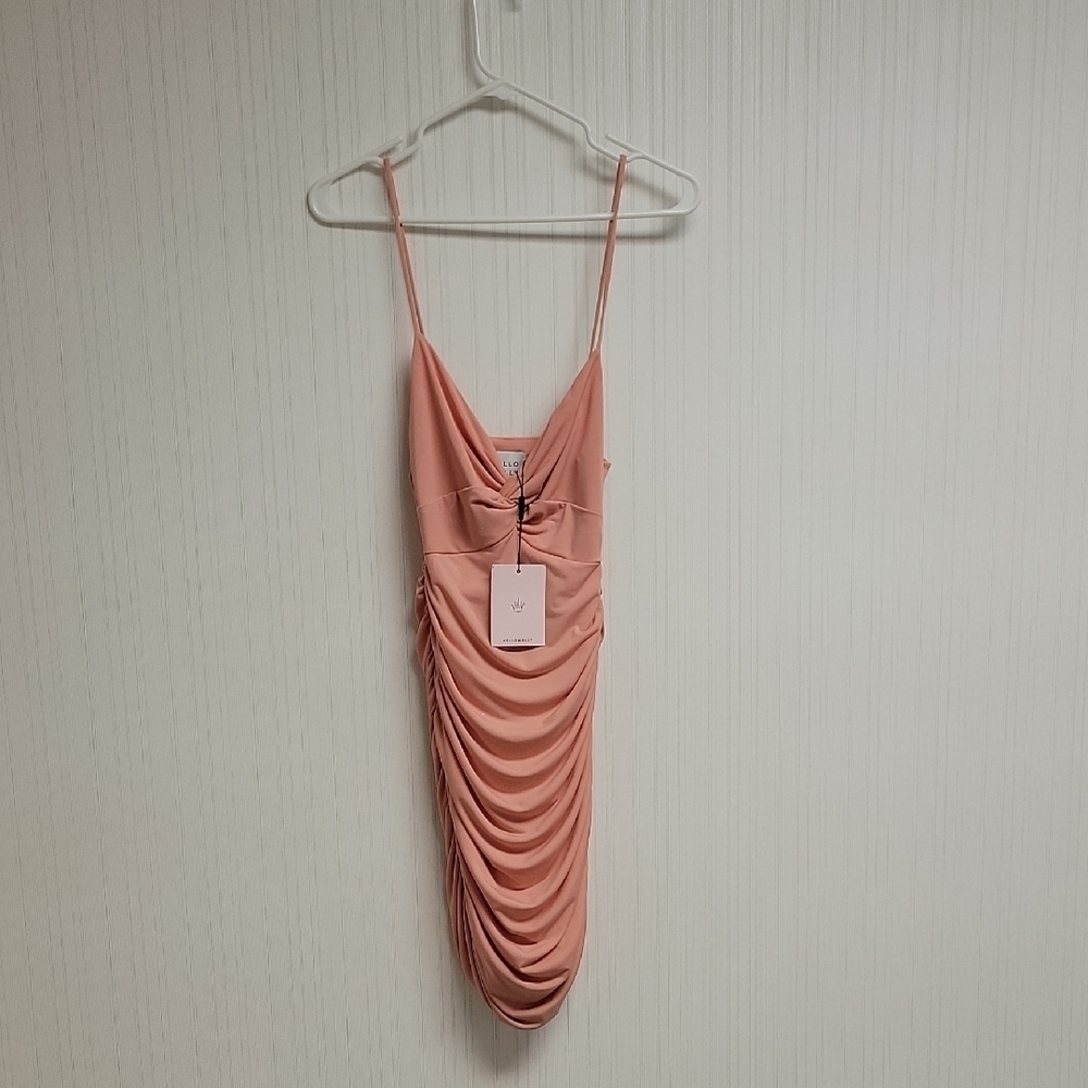 Hello Molly Elegant Pink Ruched Dress Sz 6 New Indie Sleeze date night sexy